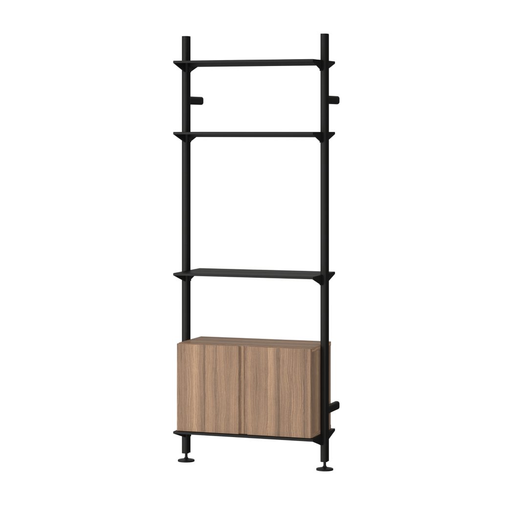Pira G2 Bundle_W_A | Bundle | Wall mounted | Walnut | Black grey | W700mm x D360mm x H2050mm
