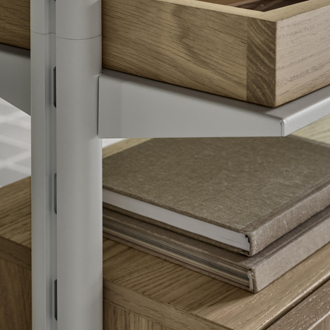 Pira G2 Bundle_C_B | Bundle | Floor-ceiling mounted | Oak | White | H2400-2470mm x W2300mm x D340mm