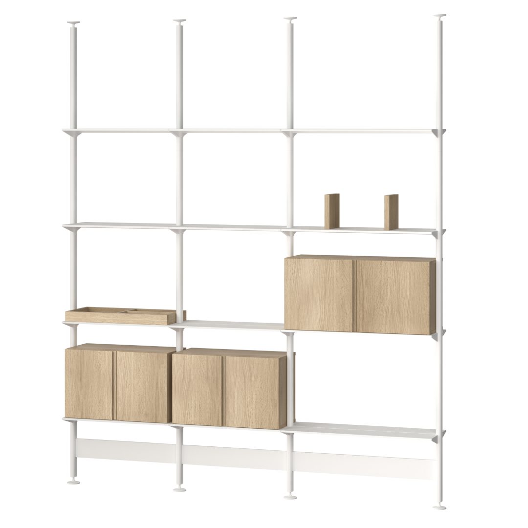 Pira G2 Bundle_C_B | Bundle | Floor-ceiling mounted | Oak | White | H2400-2470mm x W2300mm x D340mm