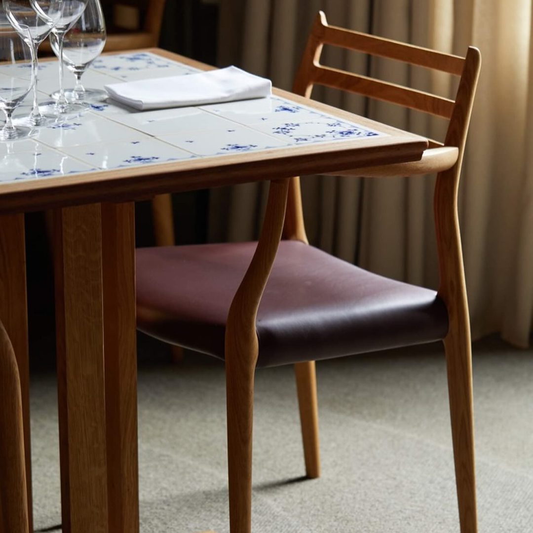 Møller 62 Carver Chair |  by Niels Møller | Leather upholstered seat | Oak frame | SH44cm