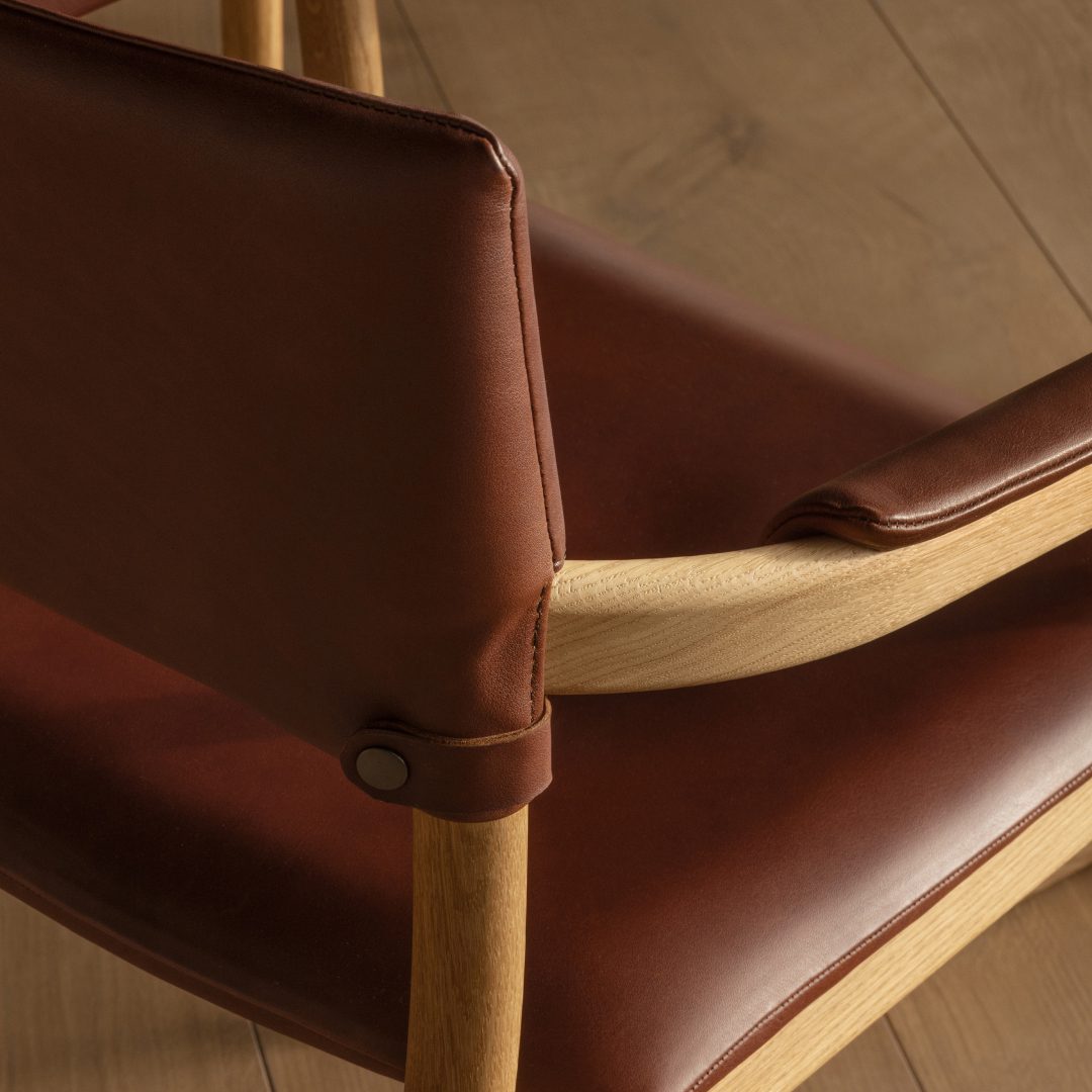 Vyn Chair | by Anton Björsing | Oak | Upholstered seat and back | Elmo leather - Elmoessence | SH472mm