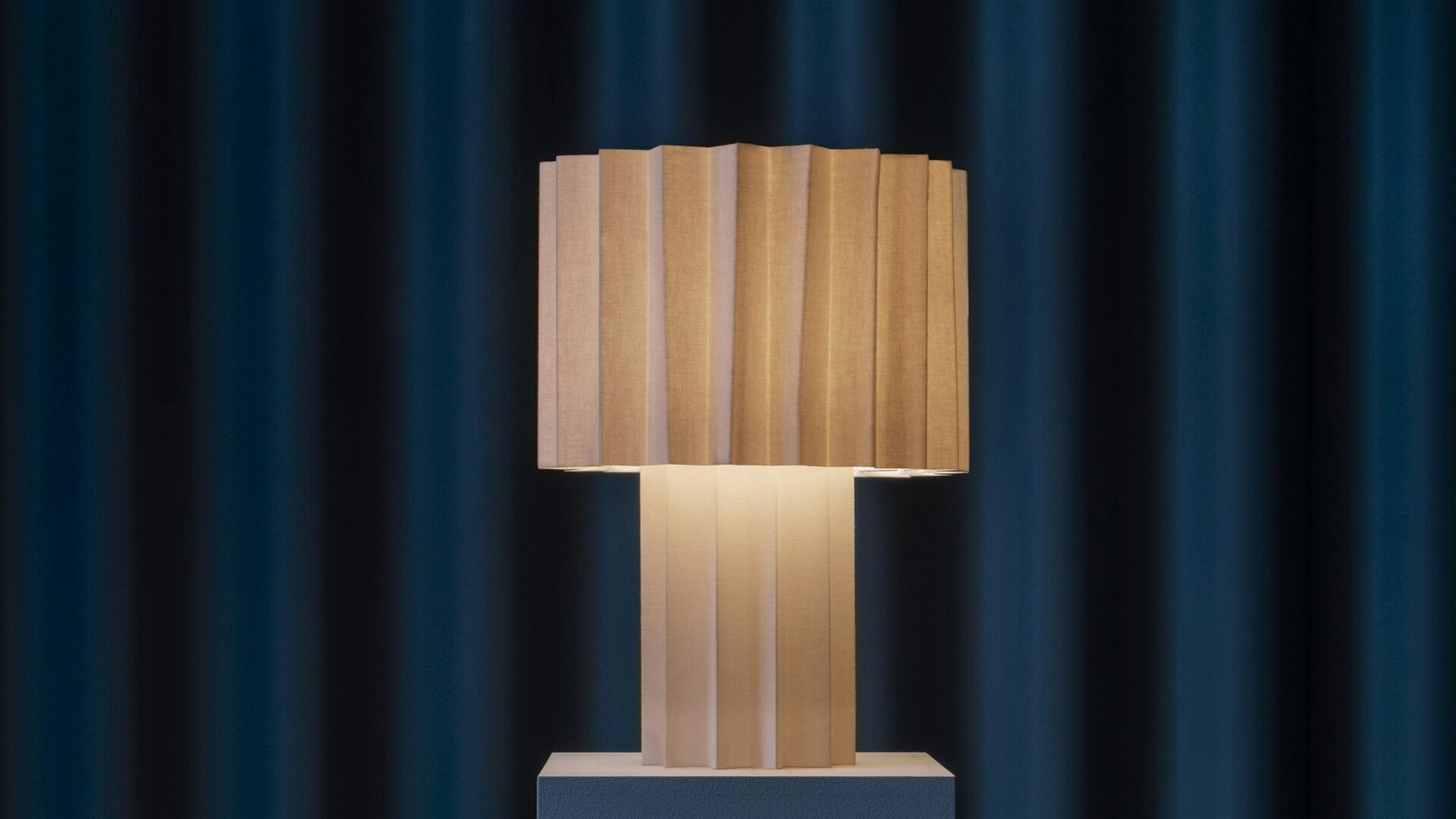 Plissé table light by Folkform | 2.5 white cable dimmer & earthed plug | LED E27 required